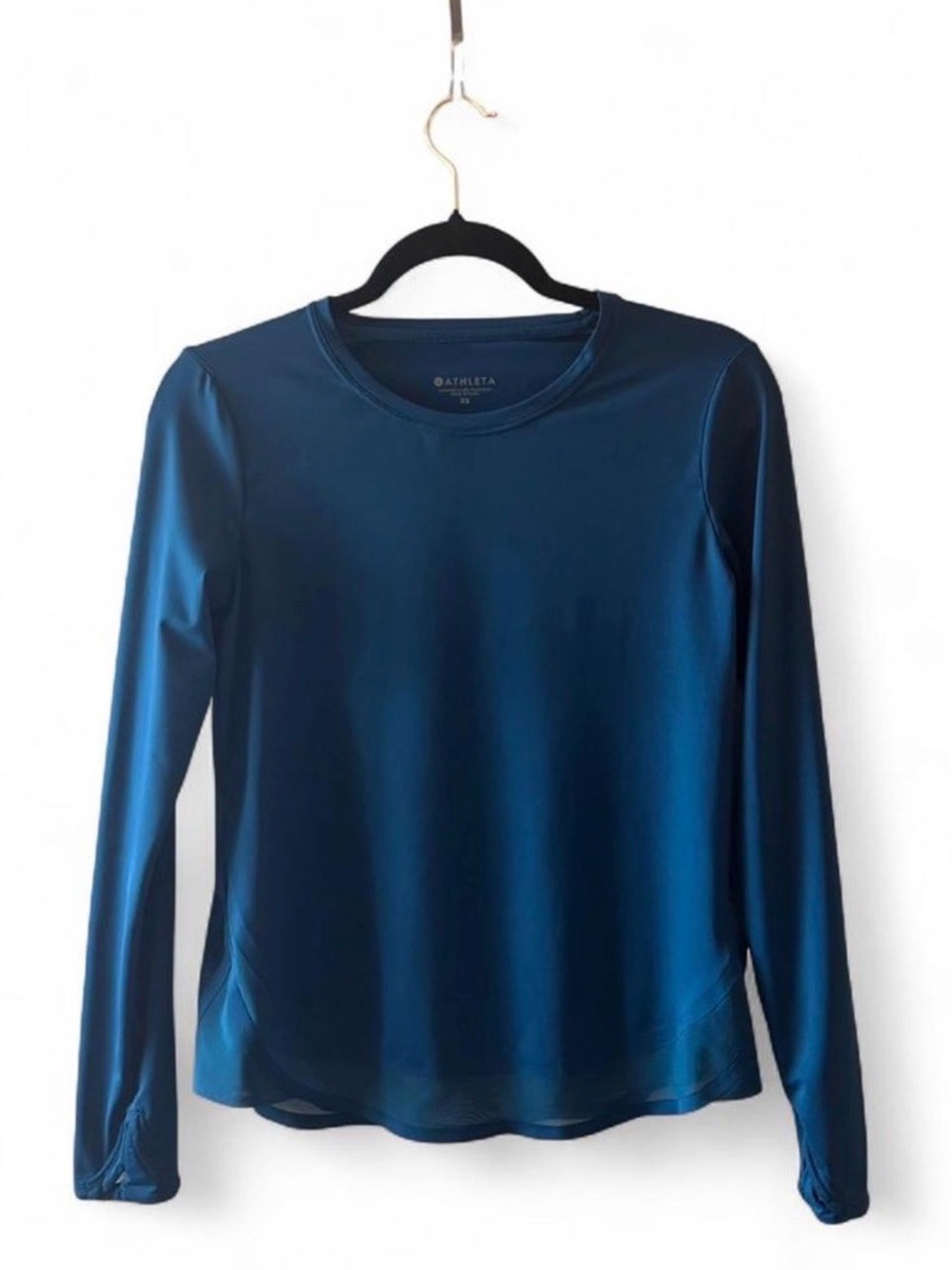 ATHLETA Cadence Long Sleeve Women’s Top — Deep Teal Blue